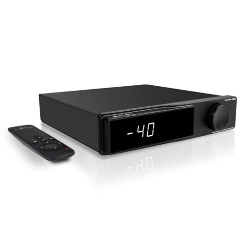 

SMSL PA40 Class D Power Amplifier, 165W Stereo Amplifier for Passive Speakers, MA5332 Chip, EQ, Bass and Treble Control, Built-in Power Supply