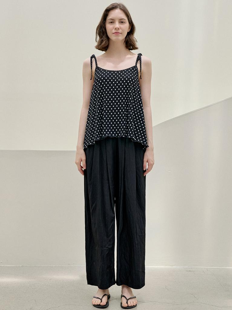 AVANT-G Summer Wide Banding Pants - Black