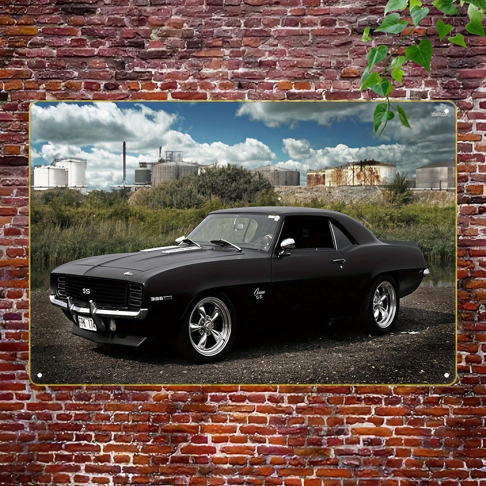 

2D плоский деревянный знак 30*20 см классический американский маслкар серии SS, настенный декор в традиционном стиле, многоцелевое винтажное автоискусство - Ideal 30*20cm