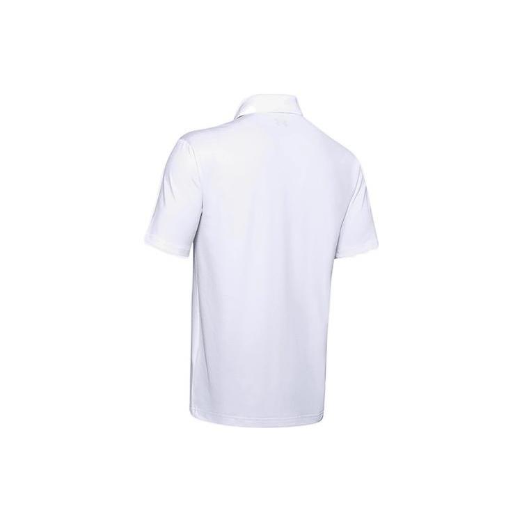 Under Armour Polo Shirts Men's White Polo Collar Moderate Straight Fit 1351129-100