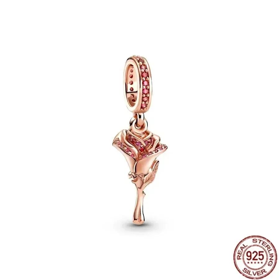 Fine Jewelry Rose Gold Family Tree Animal Mother Flower Original Copper Beads Charms For Necklace Diy Bracelet Women Gift