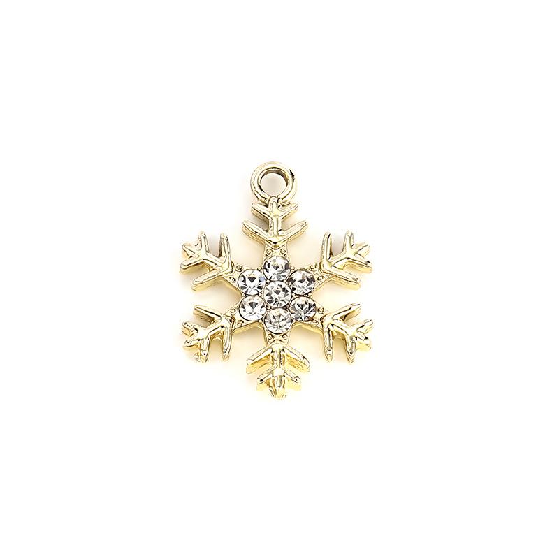 Snowflake Rhinestone Charm Pendant for DIY Jewelry: Christmas Alloy Accessory for Women’s Bracelets, Necklaces, and Earrings