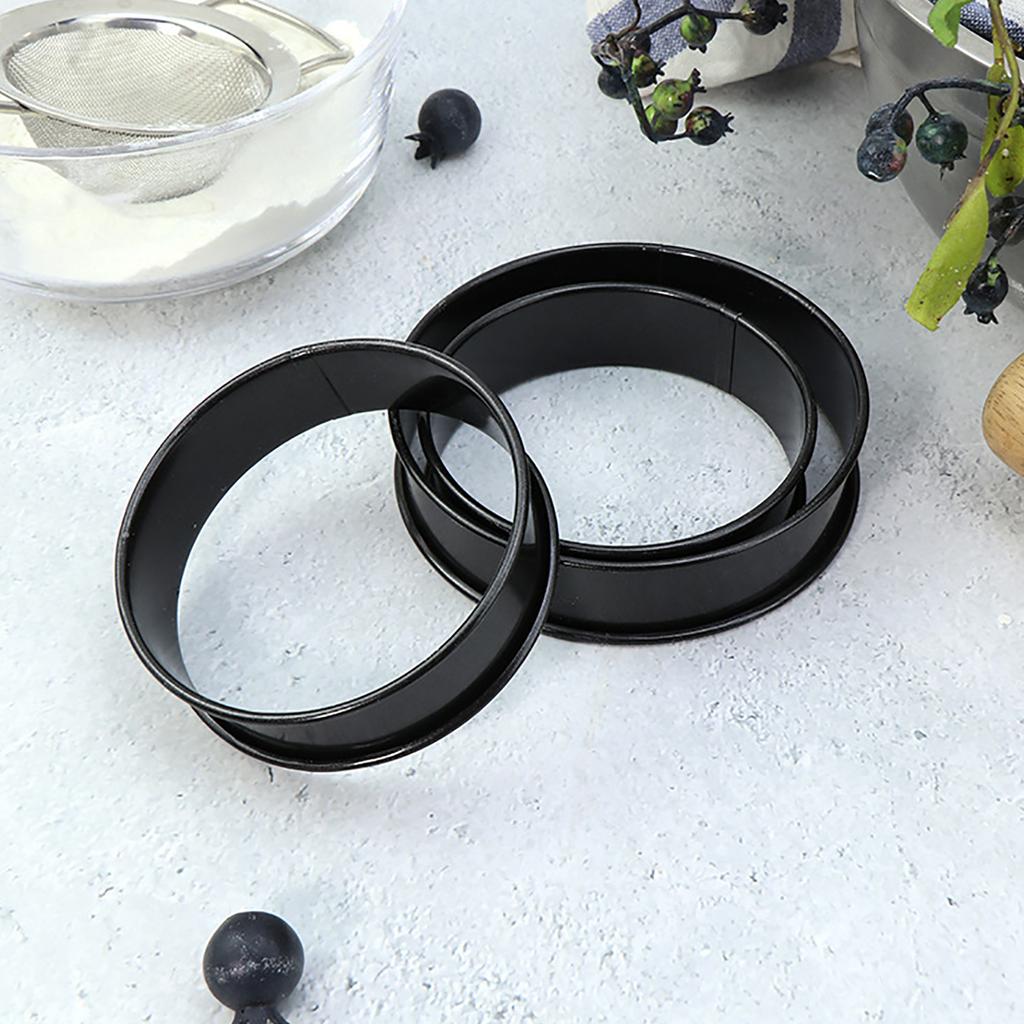 8 Pieces Nonstick Stainless Steel Crumpet Molds Crumpet Rings English Muffin Rings Double Rolled Tart Rings for Baking