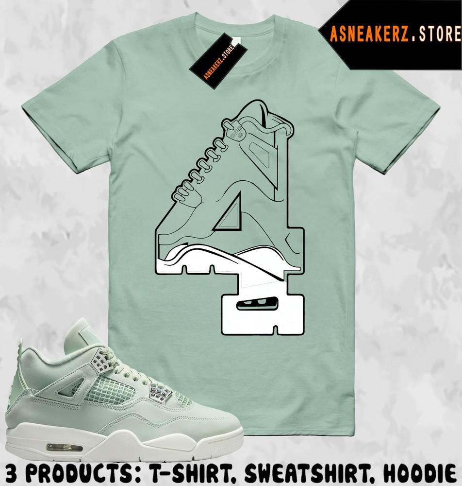 Shirt Matching AJ 4 Abundance Seafoam Sail Match Sneaker Number 4s Sneakerhead Unisex T-Shirt XXL