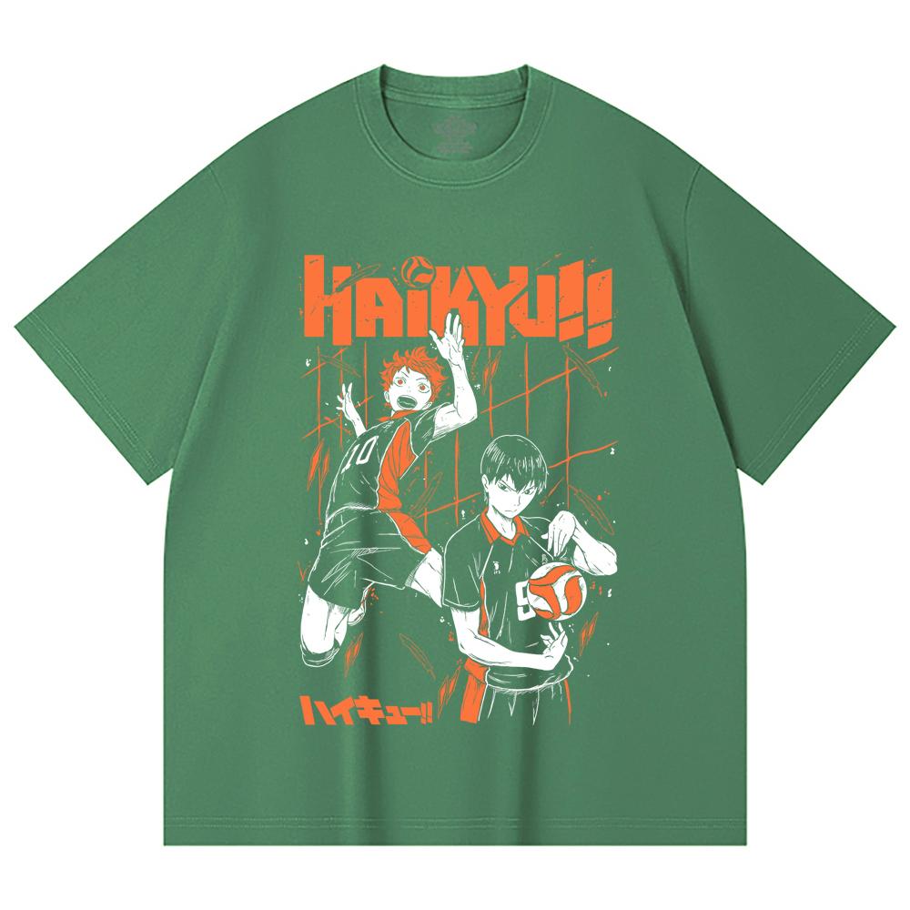 230 Gsm 100% Cotton Haikyu V2 Hinata x Tobio Print Unisex Heavy Cotton T Shirt