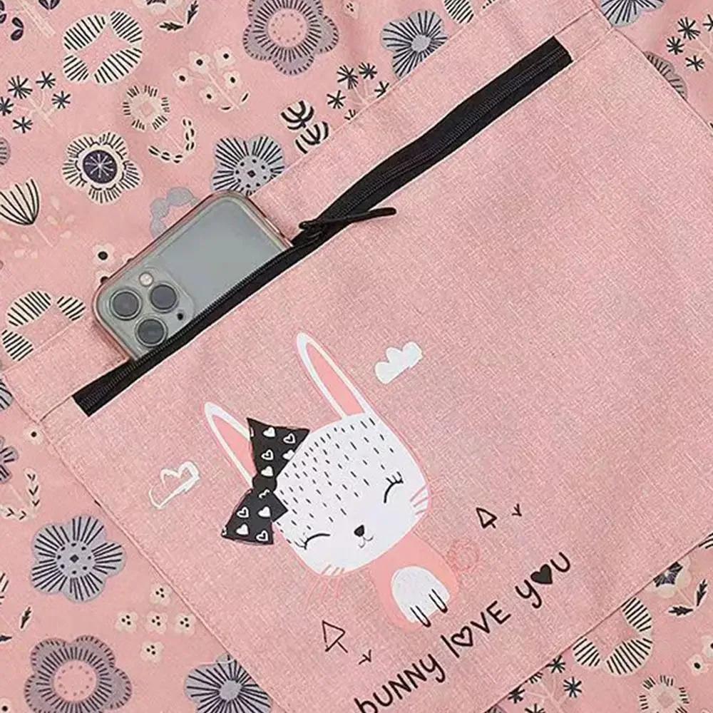 New Breathable Flower Kitchen Apron Cotton Korean Style Chef Apron Wear-resistant Catering Work Clothes for Women Girl