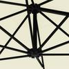 Wall Mounted Parasol with LEDs 300 cm Sand White