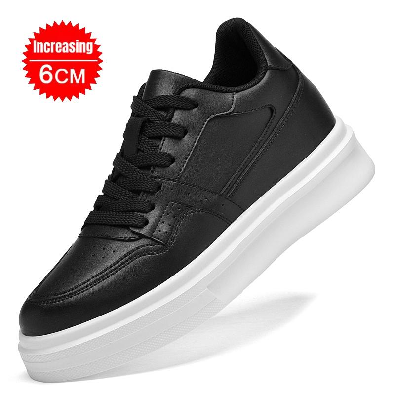 6cm 8cm Platform Elevator Shoes Men Lifting Board Shoes White Height-Increasing Flat Sneakers Height Increase Board Casual Shoes