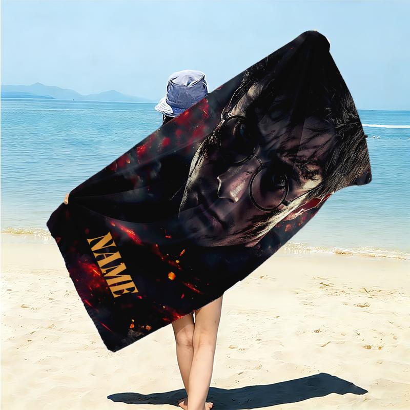 Personalized "Magical Winter Night" Beach Towel Microfiber Beach Towel Thin Absorbent for Beach Swimming Yoga Bath Sports. 0910414