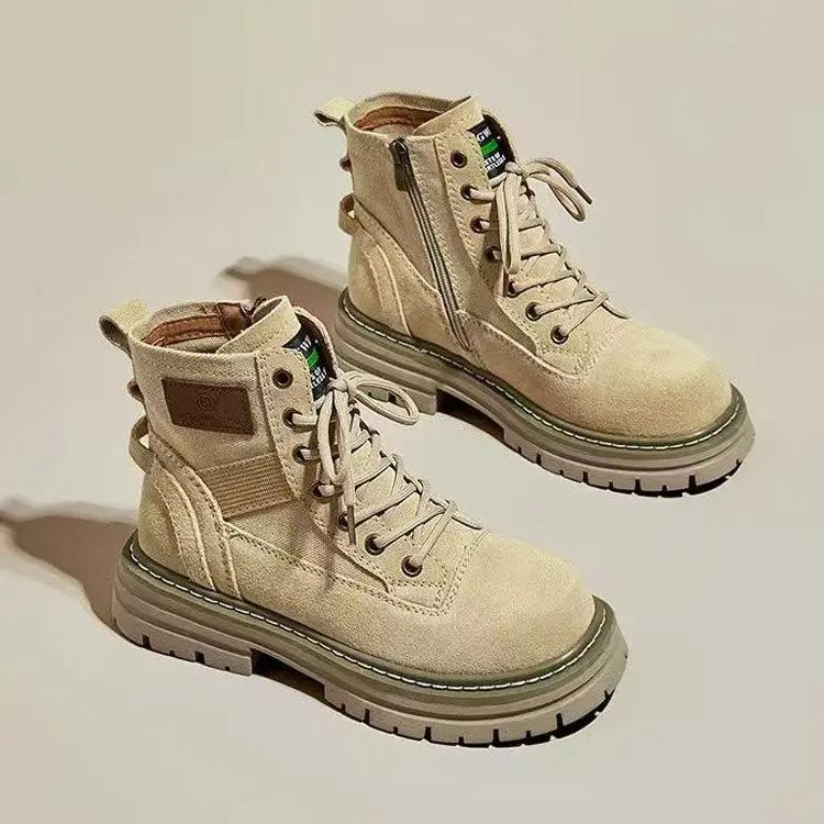 Fashion Female Short Shoes with Laces Combat Booties Punk Style Women's Ankle Boots Elegant Medium Heels Lace-up Hot Goth Fashion 2024