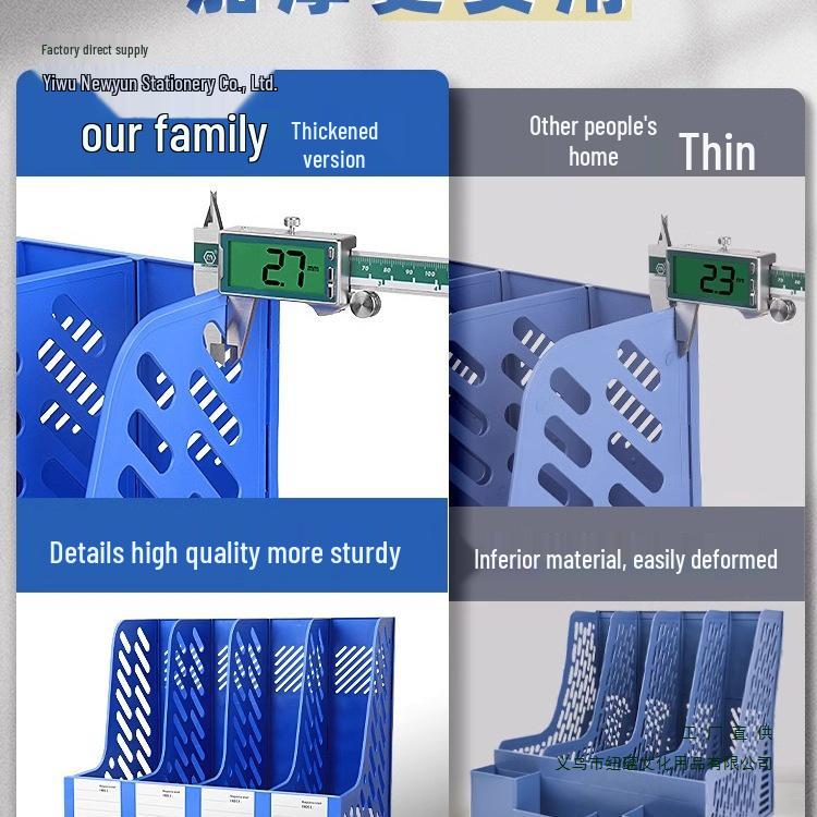 Four-Layer File Rack Basket Set for Office Organization