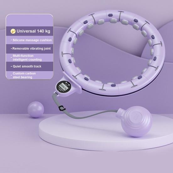 Weighted Infinity Smart Fitness Hoop 24 Detachable Knots Weight Hoop with Counter Women Weight Loss Hoop 2-in-1 Abdomen Fitness Message Equipment