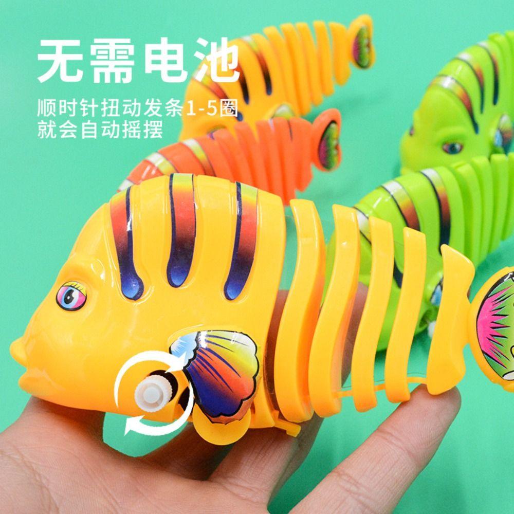 Birthday Gift Pet Cat Toys Windup Fish Toys Windup Swinging Fish On The Chain Clockwork Fish Toy