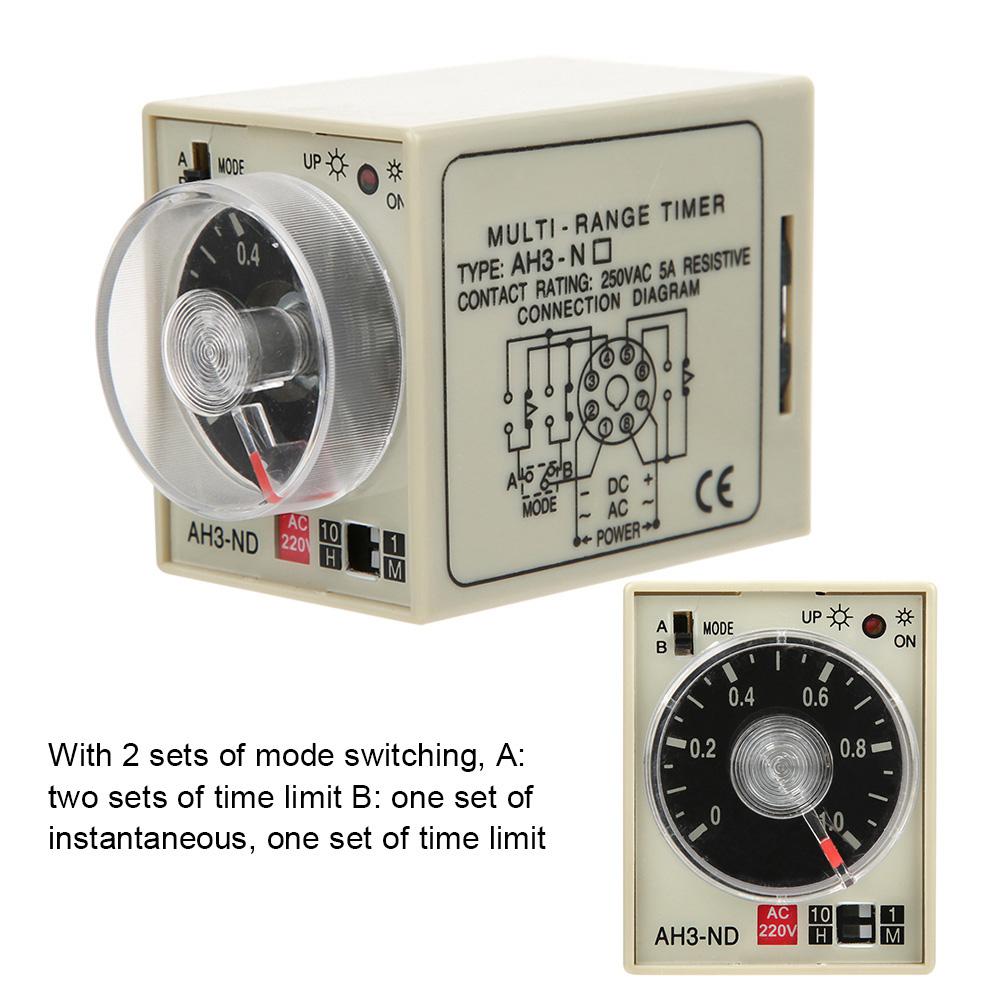 On Delay Time Relay Mini Multi Time Period Adjustable a B Double Mode AH3 ND AC220V