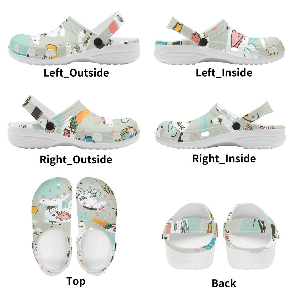 Cartoon Printed EVA Clogs Sandals Unisex Flexible Breathable Slip On Casual Slippers Soft Sole Summer Shoes Daily Comfort Wear