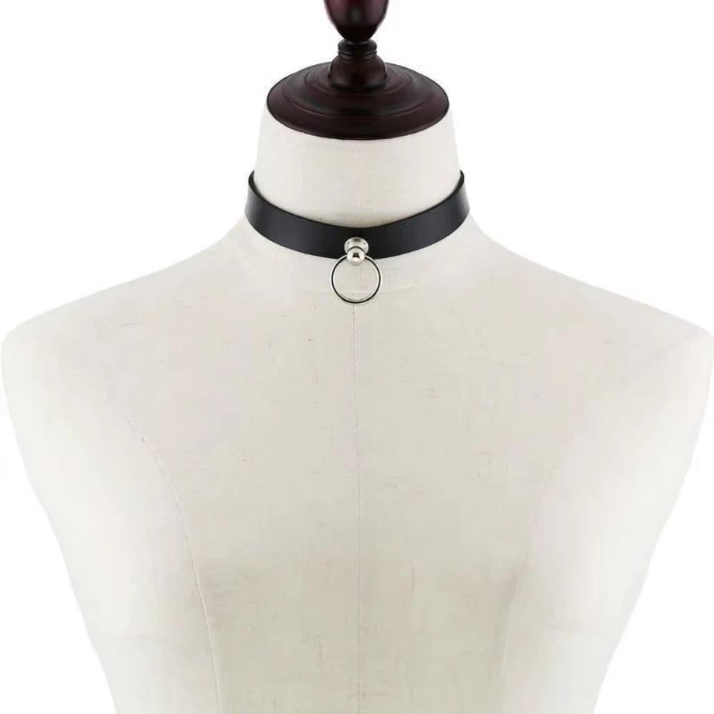 PU Necklace Punk Leather Anime Chainsaw Man Reze Cosplay Choker  Collar Pull Ring Chain Unisex Party Props