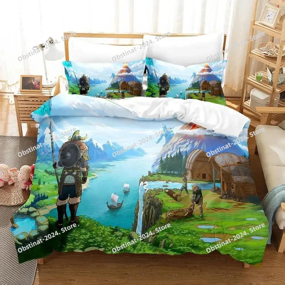 Tribes of Midgard Beding Set Single Twin Ful Quen King-Sized Dimensionsd Dimensions Bed Linen Set Adult People Kid Bedrom Duvet cover Sets 3D Game Bed