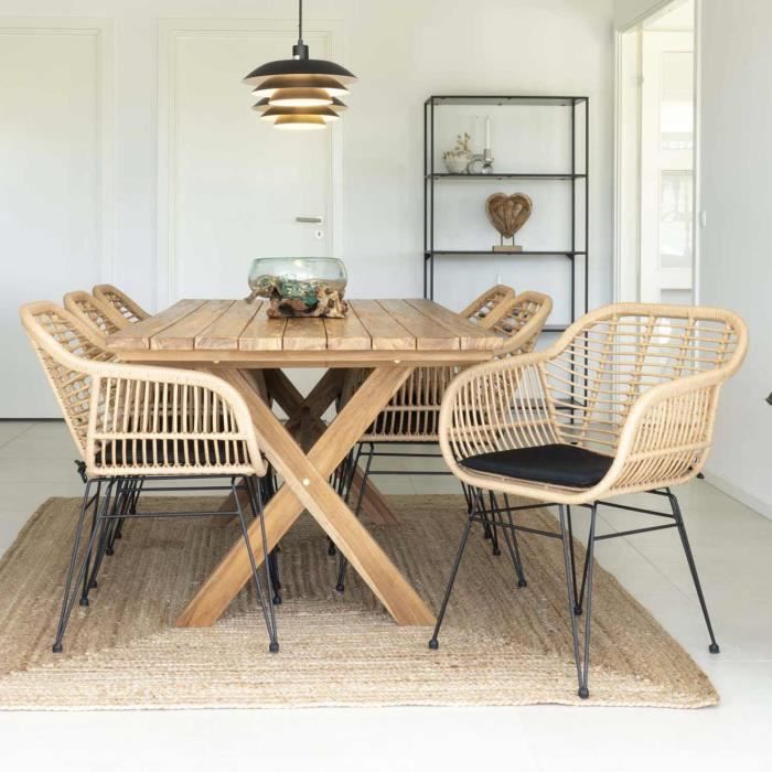 Table à manger - Jardin - Bois massif - 6 places - Contemporain - Design