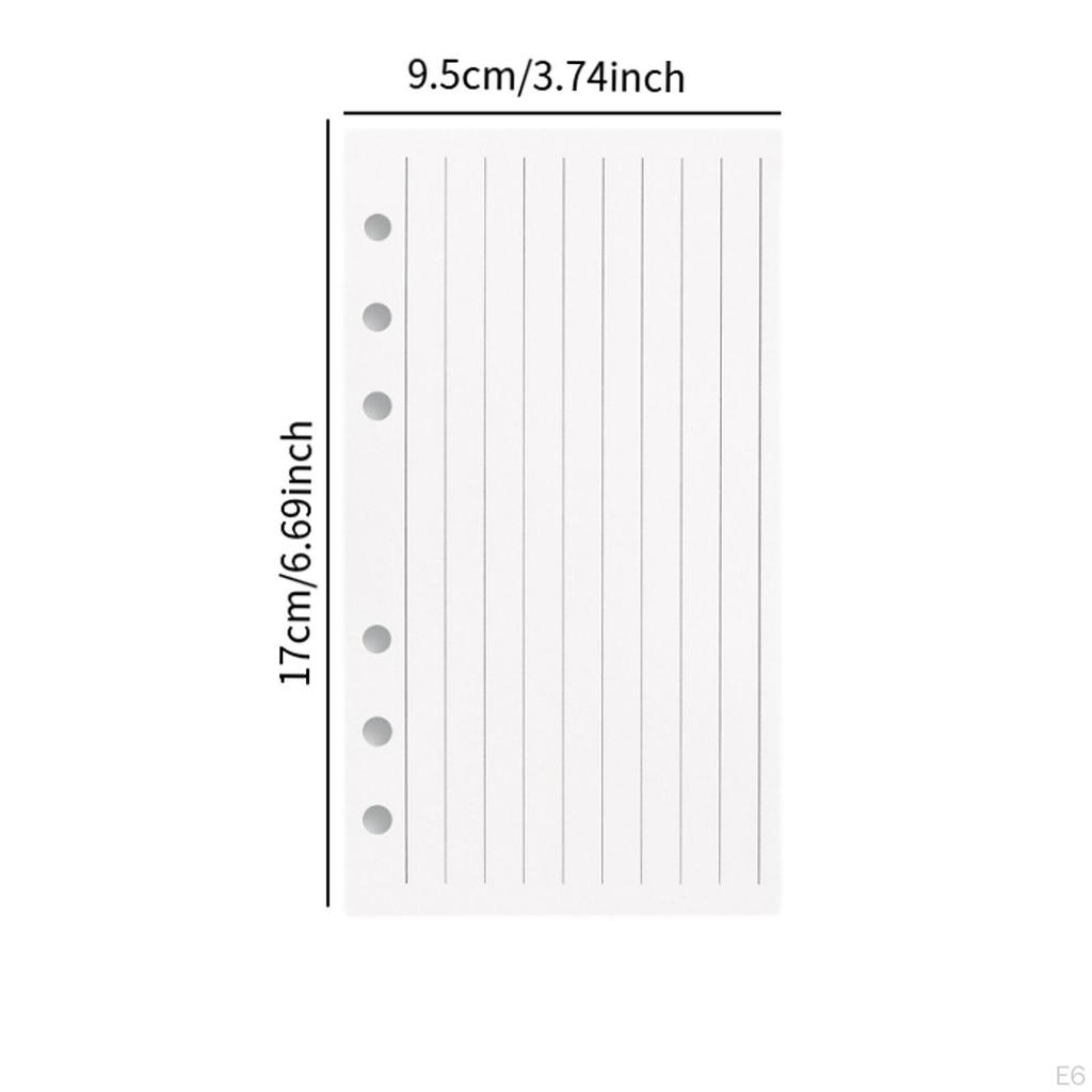 40 Blatt A6 Planer Binder Notizpapier Nachfüllseiten Loseblatt Herausnehmbar zur Organisation Tagebuch