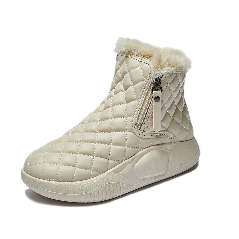 Fleece High-top Snow Boots for Women 2025 Winter New Student Ins Korean Version of Thermal Casual Shoes Cotton Shoes XXXC527