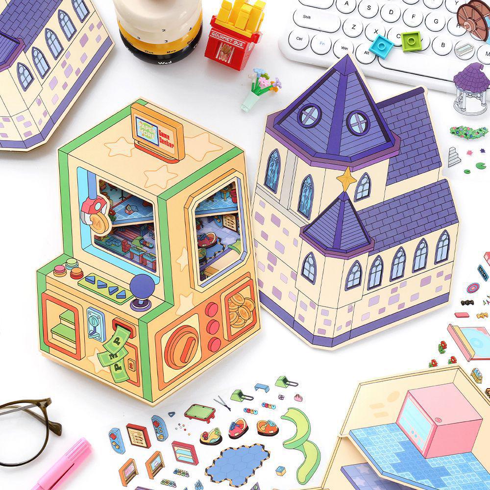 PaperMore 2.5D XL Tri-fold Mini Diorama Stickers, Corner Series 4 Creative Scene