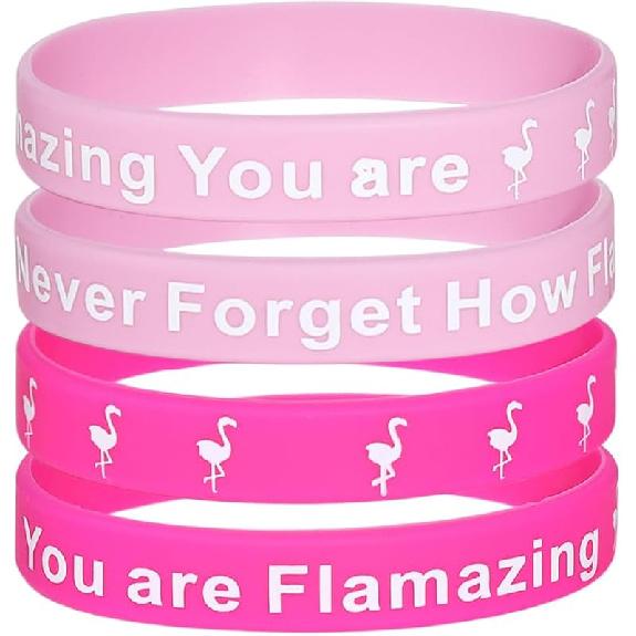 COLORFUL BLING Healing Crystal Beaded Stretch Bracelet Never Forget How Flamazing You Are Flamingo Bracelet Gifts Natural Stone Inspirational