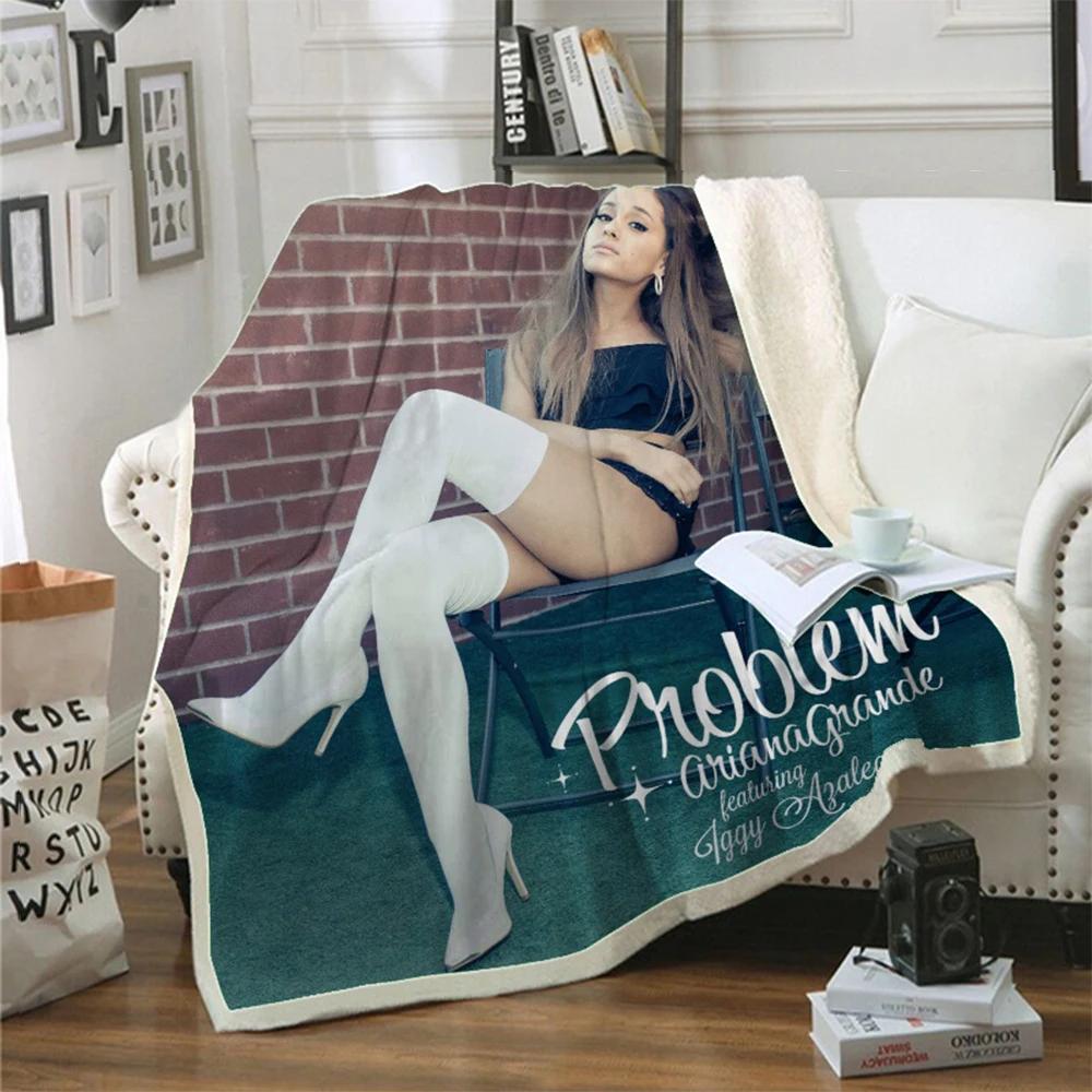 2026 3D Print Ariana Grande Blanket Soft Sofa Cover Throw Blanket Fleece Tapestry Lightweight Warm Bed Blankets For Bedroom Couc