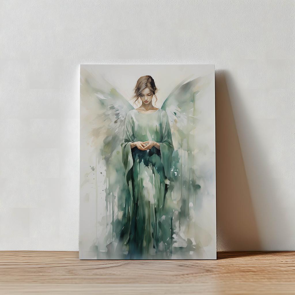 Plakat Mistyczna Piękność W Zielonym Blasku Plakat Mistyczna Piękność W Zielonym Blasku, 30X40 Cm, Rama Drewniana Ciemny Brąz, Papier Matowy 230 Gsm