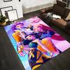Colorful Sci-fi Themed Carpet with Stylish Female Characters1Disco Ball & Neon Design Suitable for Use As an Anti-slip for Room and Bedroom Sofas
