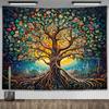 Celtic Tree of Life Tapestry Wall Hanging Room Decor Aesthetic Yoga Mats Landscape Tapestrys Wall Art Decorative Altar Cloths