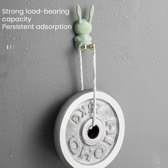 Cartoon Bunny Shape Toothbrush Holder Strong Load-bearing Easy To Install Wall-Mounted Hook Toothbrush Organizer Bathroom Decoration