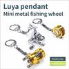 Small And Lightweight Fish Reel Keychain Pendant High Quality Aluminum Keyrings Perfect For Adventurers And Style Lovers