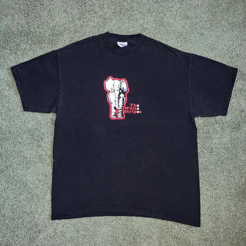 The White Stripes Elephent Shirt Black Unisex S-5XL 1V0640 Unisex T-Shirt M