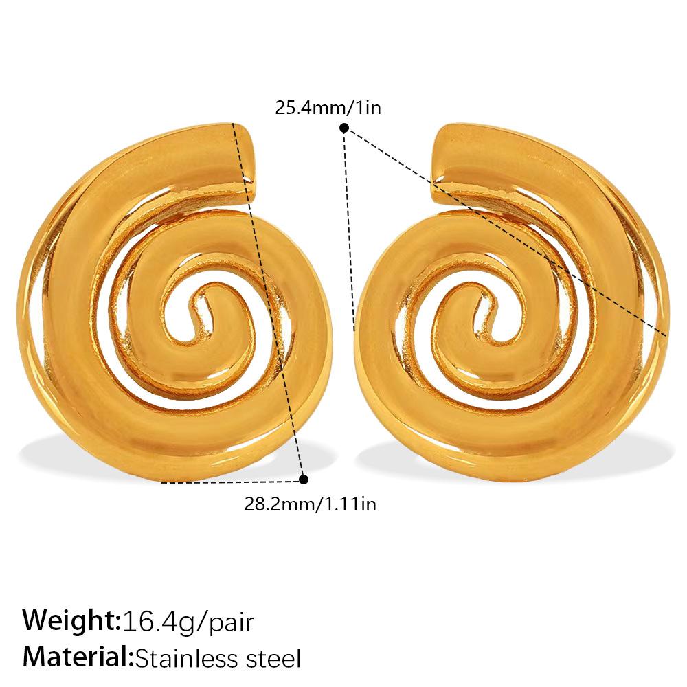 Retro Style Simple Thread Imitation Pearl Earrings Stainless Steel Gold-Plated Diamond-Encrusted Versatile Earrings Women