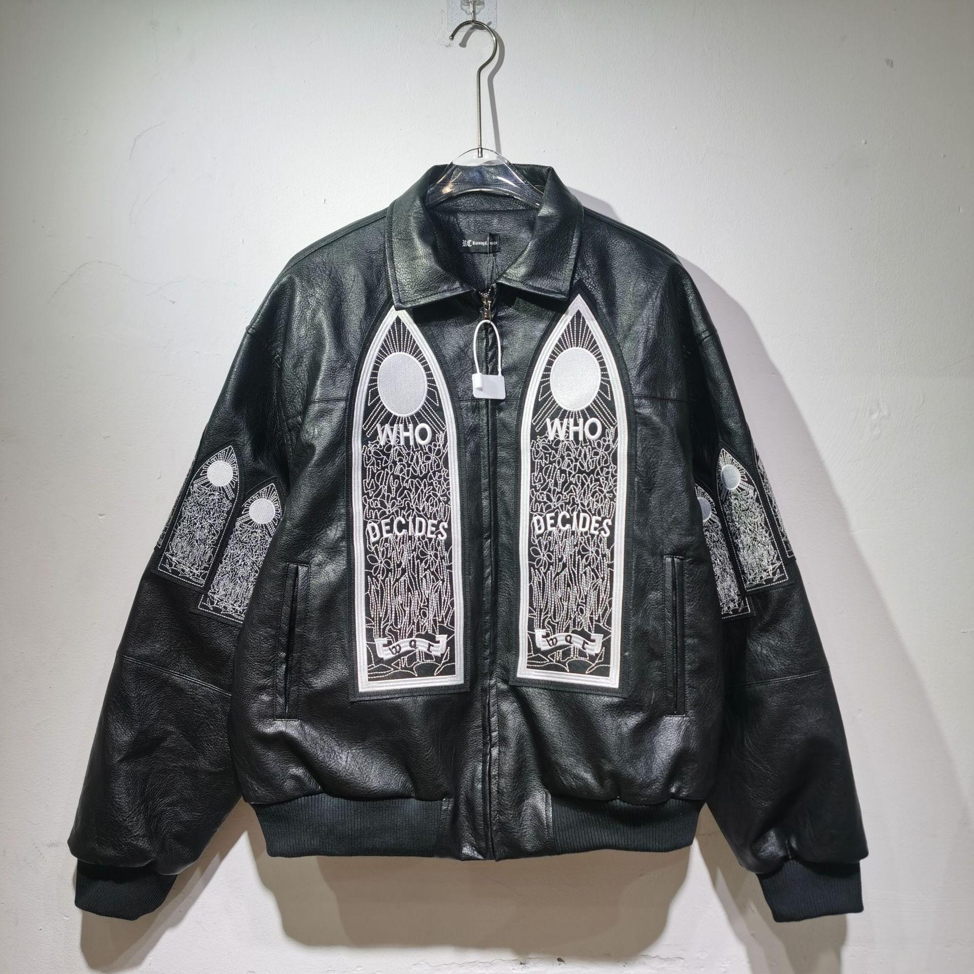 Cross-border Meichao pu leather jacket WHO DECIDES WAR Who Decided War baseball jersey S
