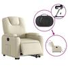 Electric Recliner Chair with Rising Function Cream Artificial Leather