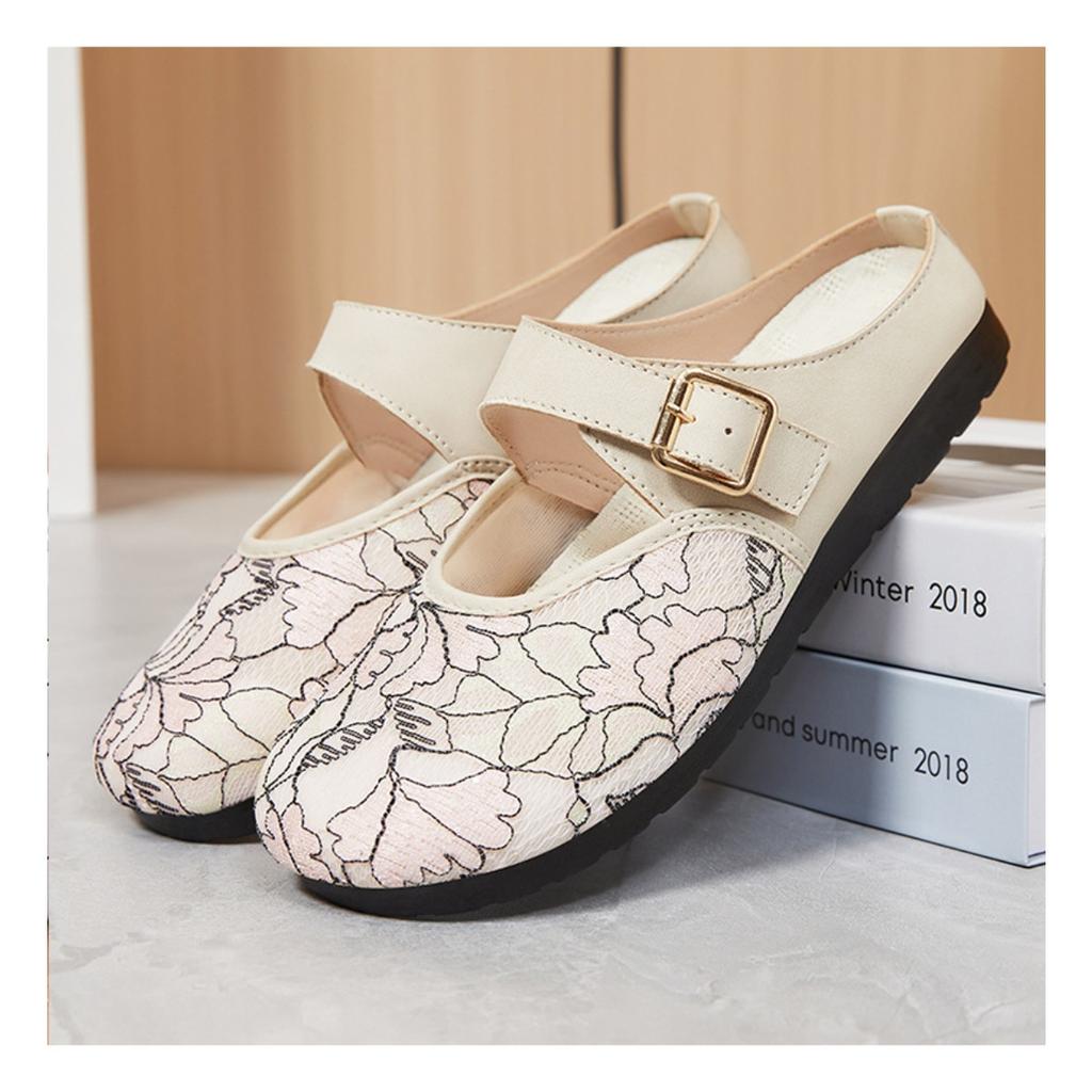 Shoes for Women, Versatile Summer Breathable Shoes, Casual and Comfortable Semi Slippers for Women's Outdoor Wear