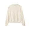 Skechers Outdoor Series Knit Polo Half-Zip Pullover Sweatshirt With Logo Long Sleeve Women sweatshirt Eggshell L424W002-00V7