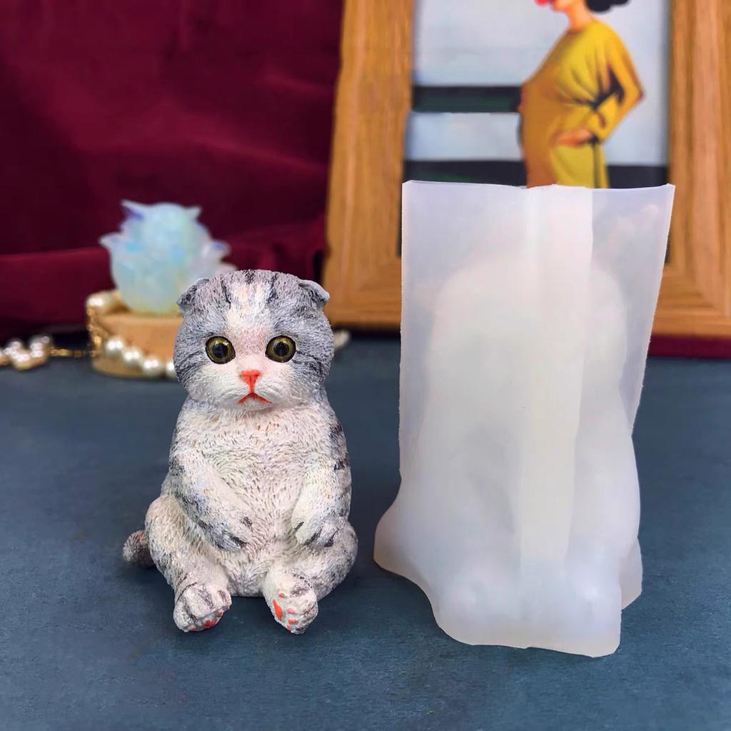 Forma Silikonowa Kot Aromaterapia Świeca Formy Żywiczne 3D Ozdoby Gipsowe Forma do Breloka Dekoracja Domu Trwałe Narzędzie DIY