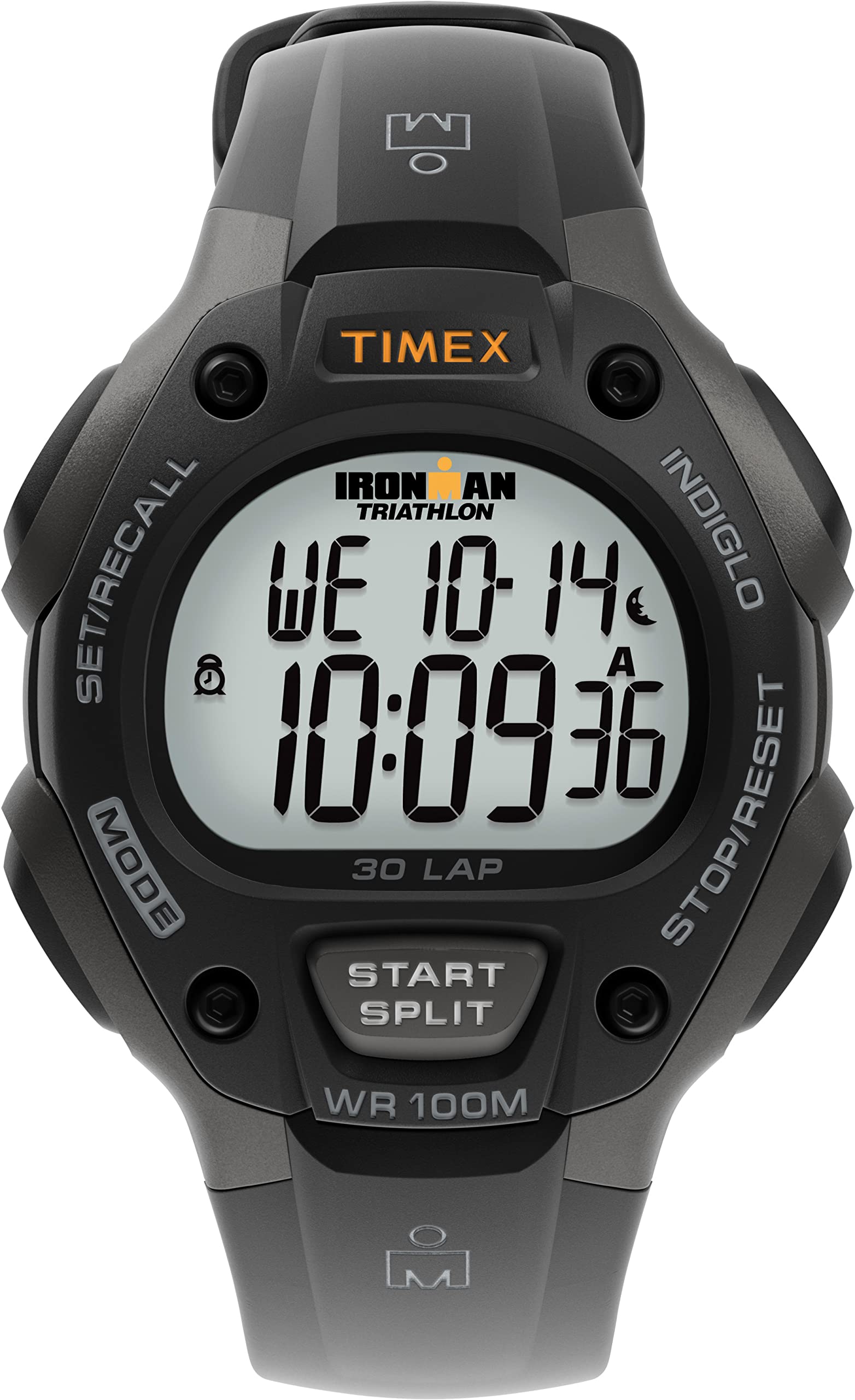 

Мужские часы Timex T5E901 Ironman Traditional с 30 кругами, с серым/черным полимерным ремешком (Импортный)