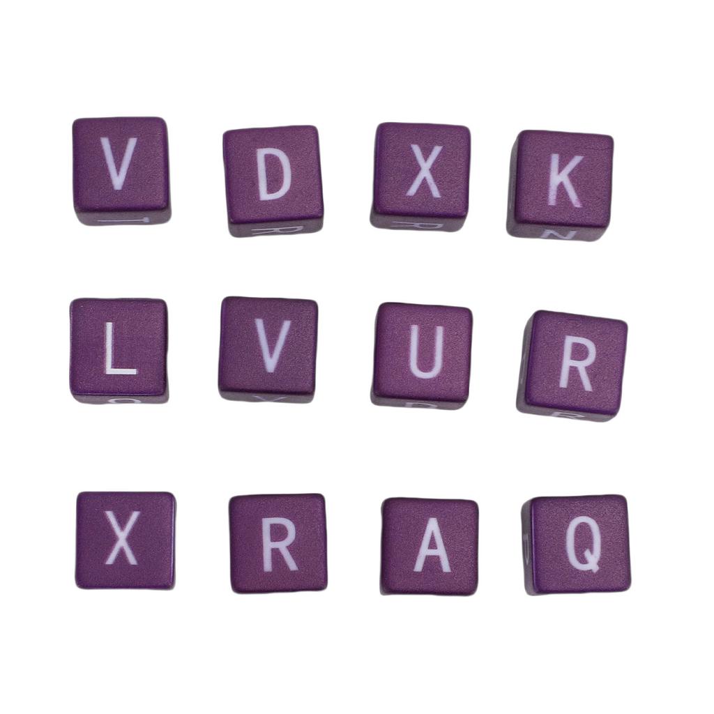 12pcs English Letter Dice Set Educational Fast Paced Strategic Play Scrambled Dice Word Game