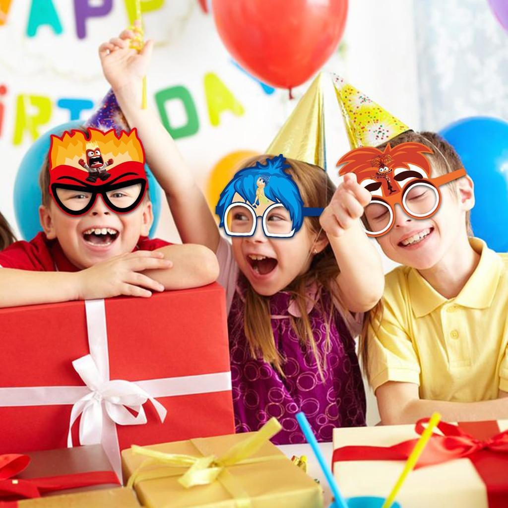 12Pcs Mask Glasses Party Favors,Themed Party Supplies Dress Up Masks Photo Booth Prop Cartoon Character Cosplay Birthday Gift For Kids