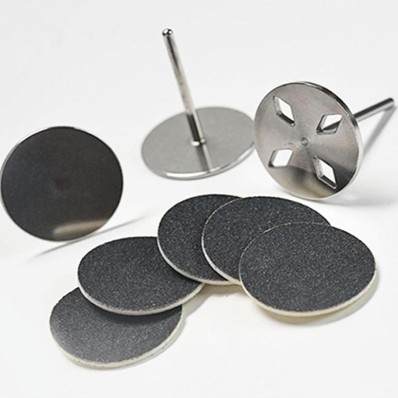 50Pcs Replaceable Self-Adhesive Nail Art Sanding Polish Paper Discs With Metal Nail Bearing For Manicure And Pedicure Repair