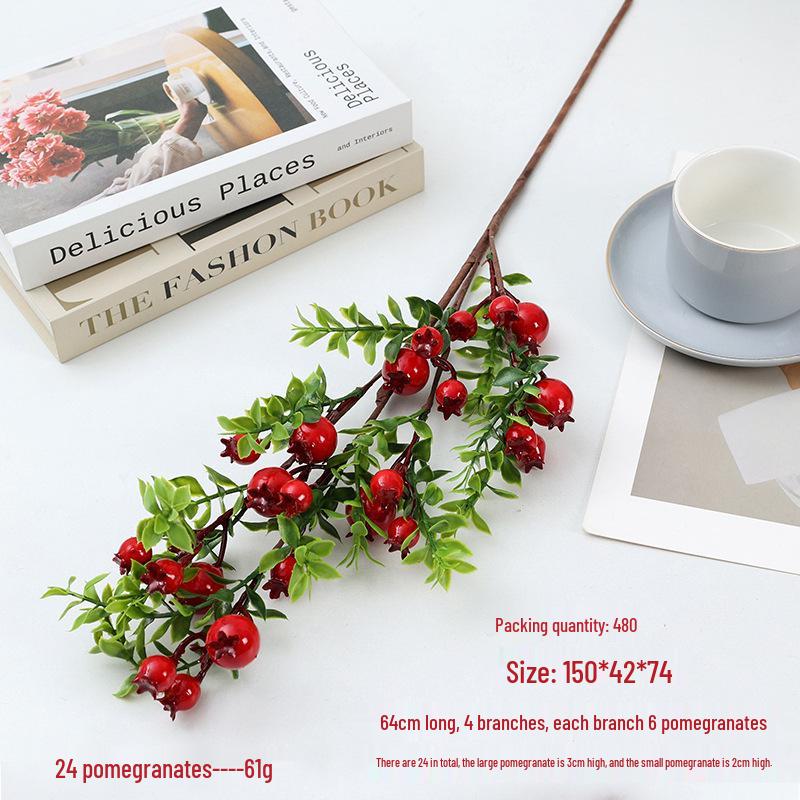 New Year Fortune Bucket: DIY Pomegranate, Persimmon & Apple Floral Arrangement with Foam Berries