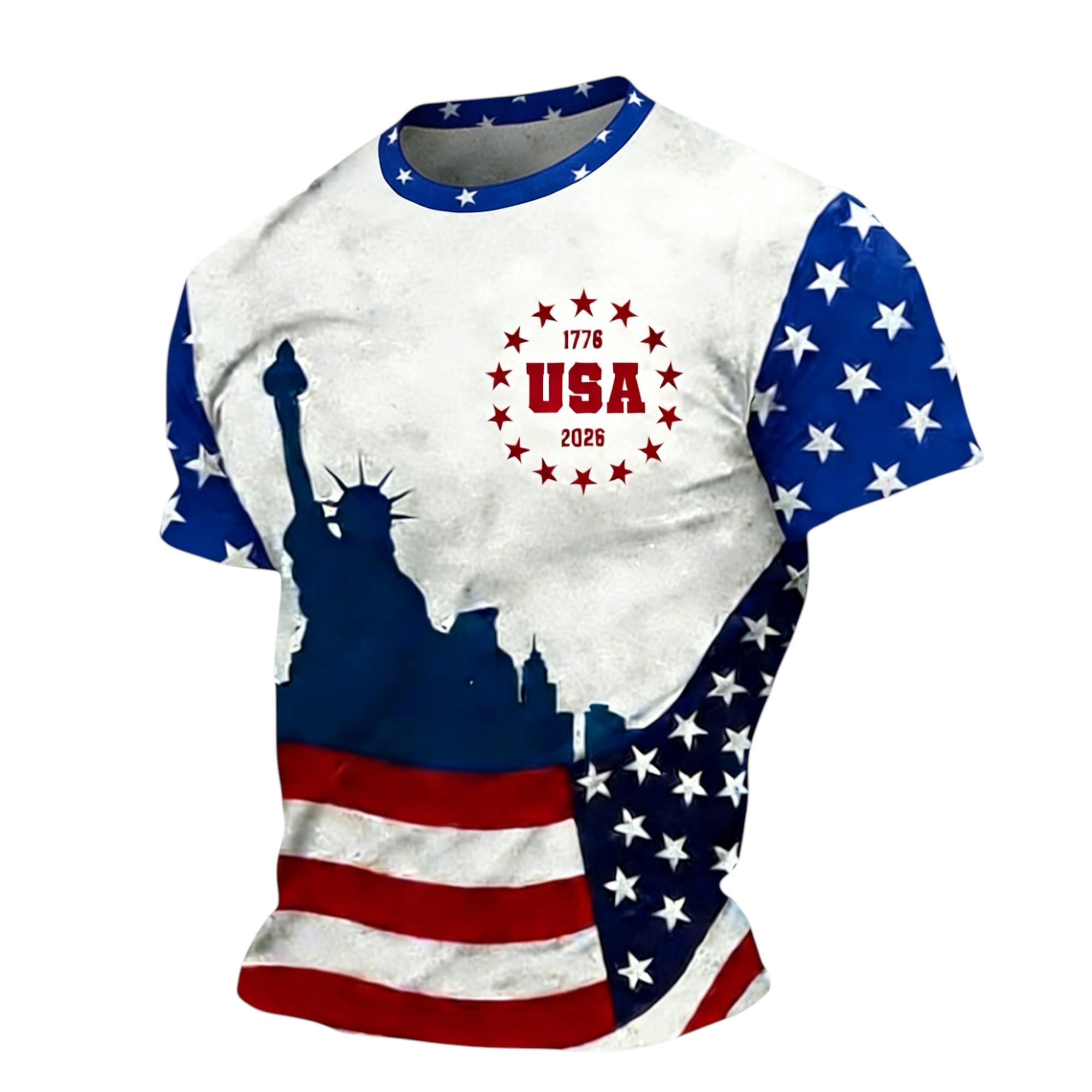 Men s Casual Round Neck Short Sleeve T-Shirt XXL