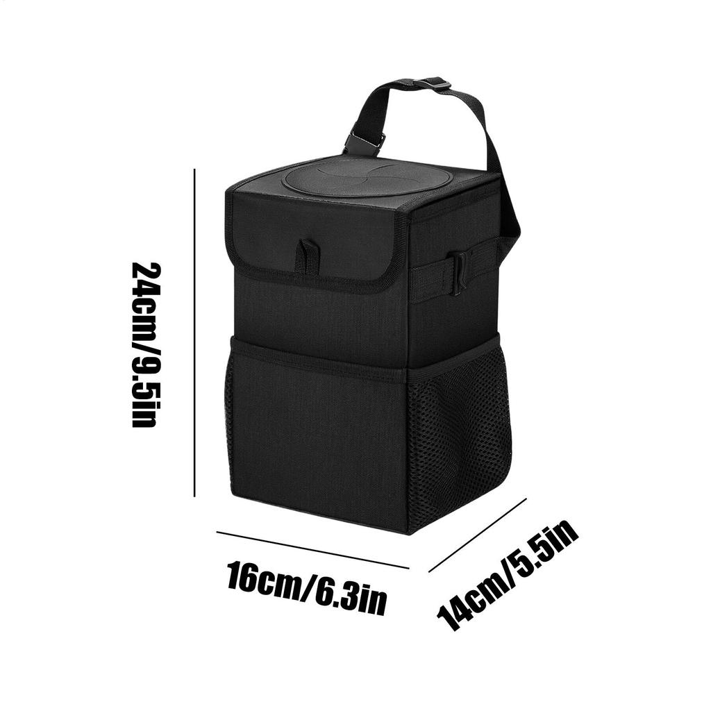 Auto-Mülleimer Auslaufsicher Auto-Müllsack Mit Deckel Faltbar Verstellbar Organizer Aufbewahrungstaschen Fahrzeugzubehör Für Sitz