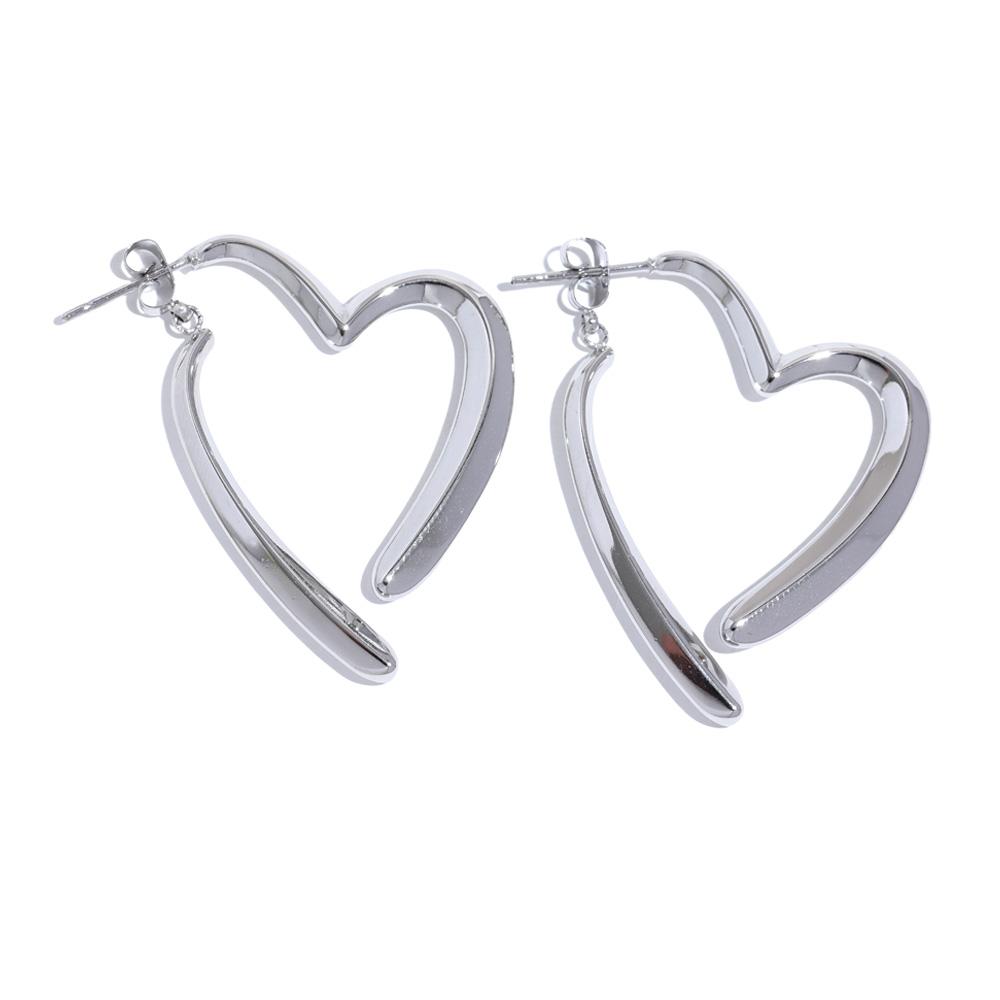 

Yhpup Removable Minimalist Stainless Steel Heart Love Hollow Hoop Earrings Anti Allergic Fashion Gold Color Jewelry Bijoux