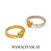 MamacitaSlay 316L Stainless Steel Two Tone Heart Ring Party Waterproof Jewelry Women's Unique Cool Charm Ring 2026 Trend Gift