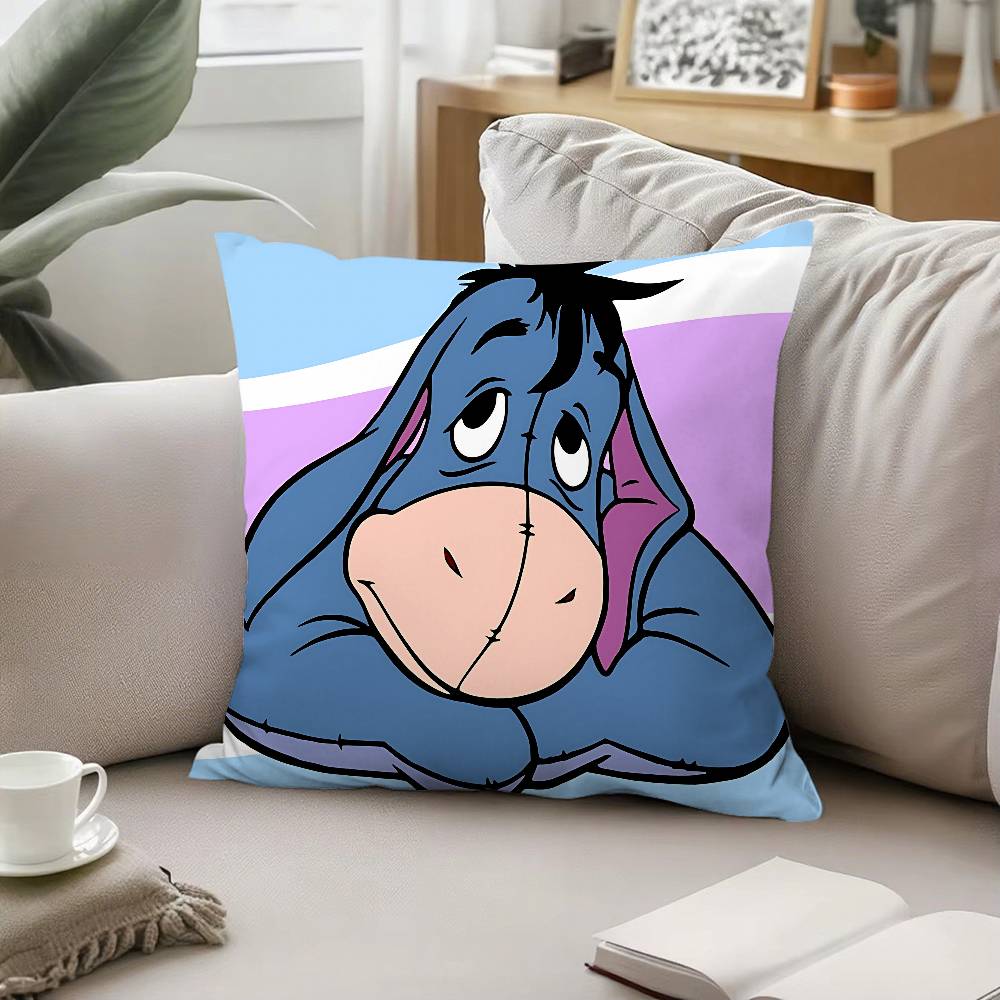 Cartoon E-Eeyore Pillow Case Pattern Printed Pillowcase For Living Room Sofa Cushion Cover & Bedroom Decor