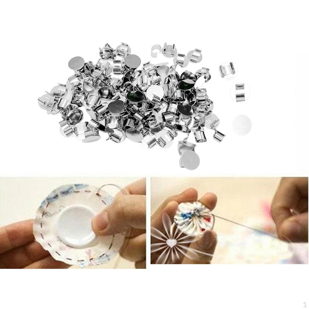 100 Pezzi Base per Fermaglio per Capelli 10mm Fibbia Argento per Elastico Cordino Forniture Strumento